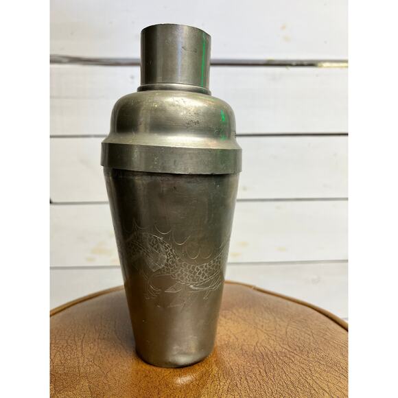 Rare Vintage 20th Century Pewter Cocktail Shaker by Kut Hing Swatow - Picture 2 of 6